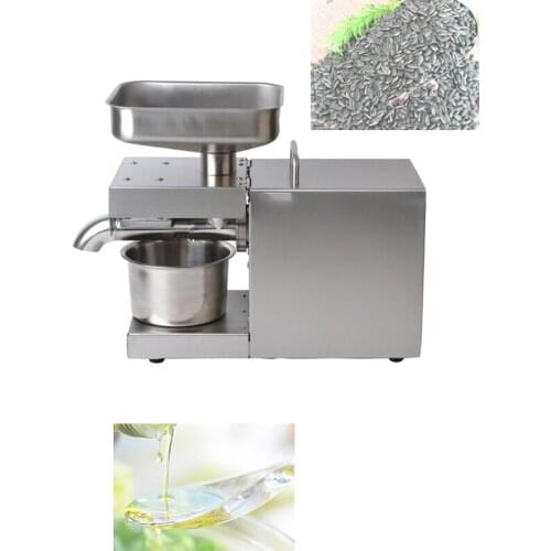 Stainless steel cold and hot press small mini coconut olive peanut sunflower seed chia seed sesame walnut flax oil press