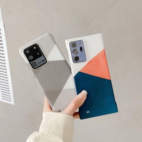 New Diamond-shaped Mobile Phone Case for Samsung Galaxy S20 S21 Plus NOTE 20 Shockproof Back Cover Frame Free Protective Shell