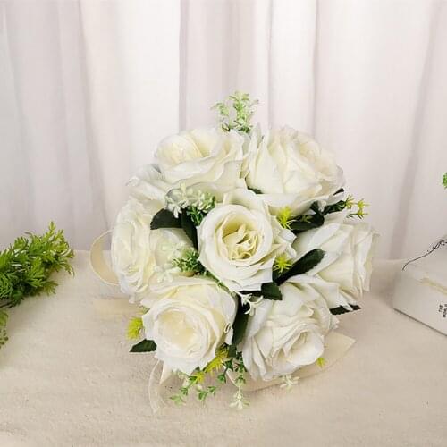 New Wedding Bouquet Bride Bridal Bouquets Bridesmaid Bouquet Artificial Rose Bridal Holding Flowers For Wedding