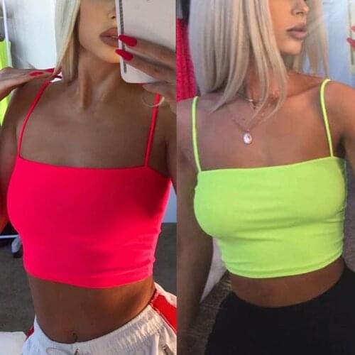 Solid Sleeveless Top Skinny Clothing Women Crop Top Sexy Backless Camisole Summer Spaghetti Strap Tank Top 2020 New