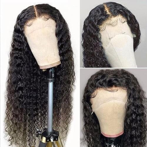 Long Water Wave Synthetic Lace Front Wigs Natural Hairline Heat Resistant Fiber Loose Curly Wigs Synthetic Wigs For Women