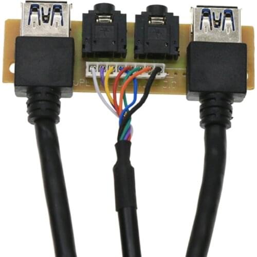 Front Case Panel USB3.0+USB3.0+H D Jack Ports I/O Board+Internal Wire