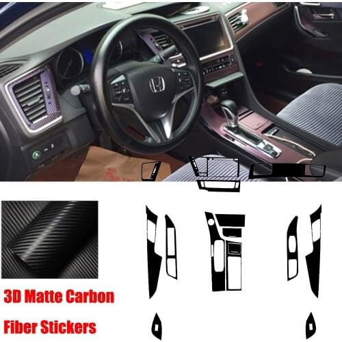Full Set Interior Carbon Fiber Center Console Durable Wrap Protector Vinyl Decoration Sticker For Honda Spirior 2015-2017