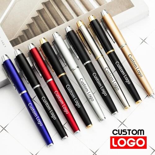 2021 Student Metal Gel Pen 0.5mm Refill New Creative Hotel Reception Desk Pen Business Office Gift Pen Wholesale Custom Logo