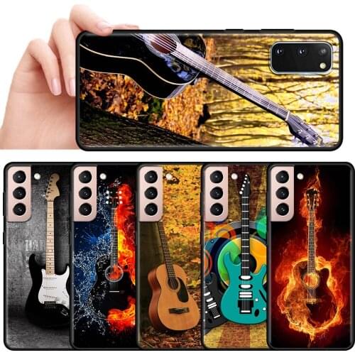 Silicone Case For Samsung Galaxy S20 FE S21 Ultra S10 Plus Soft Back Phone Cover S9 S8 S10e S7 Cases Cas Music Equipment Guitar