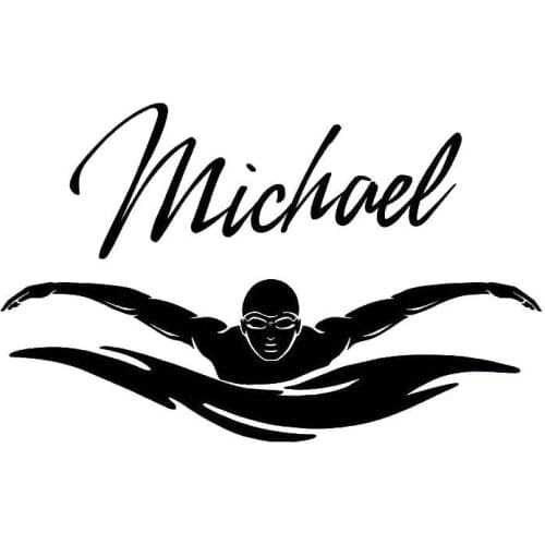 Swim Sticker Logo Name Swimmer Decal Swimming Posters Vinyl Wall Decals Pegatina Quadro Parede Decor Mural Swim Sticker