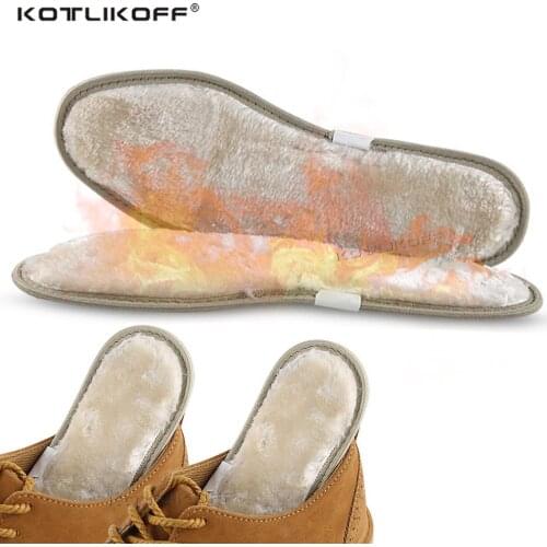 KOTLIKOFF Keep Warm insoles heated Cashmere Thermal Insoles Thicken Soft Winter Sport Shoes Insert For Man Woman Boots Pad Sole