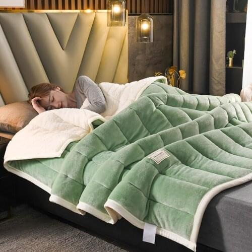 European Style Three-ply Throw Blanket Thickened Berber Fleece Double Flannel Sofa Covered Blankets Coral Velvet Bed Quilts