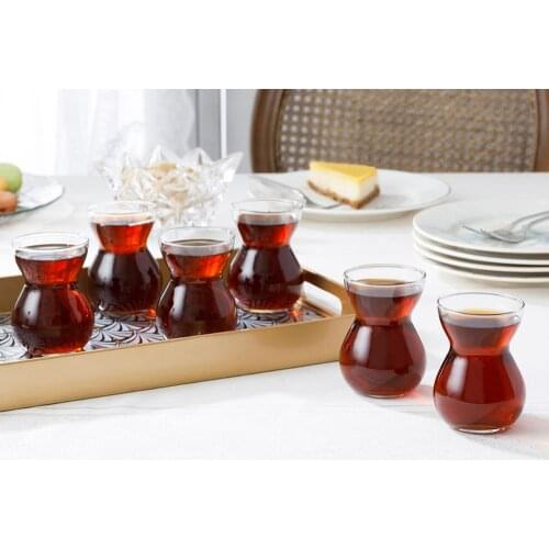 Turkish tea cup set black tea 6 pcs 140ml best cup coffee turkish Tredinational tea cups tea cup