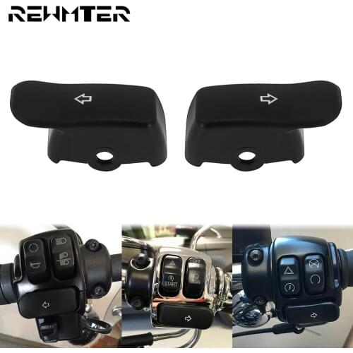 Motorcycle Black Button Extended Cover Turn Signal Extension Caps Switch For Harley Softail FLST Deluxe FLSTN Fatboy Breakout