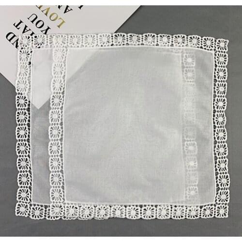 Ladies handkerchief Fashion Ladies Handkerchiefs White Cotton Wedding Bridal Handkerchief