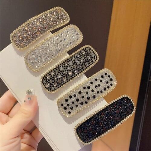 1Pcs Rhinestone Super Flash BB Hairpins Crystal Square Triangle Hair Clips Hair Accessories Hairpin Hair Grips Barrette