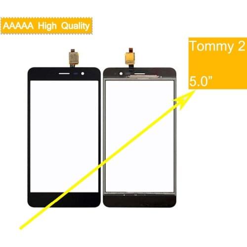10Pcs/lot For Wiko Tommy 2 Tommy2 Touch Screen Panel Sensor Digitizer Front Outer Glass Touchscreen Tommy 2 Touch Panel Black