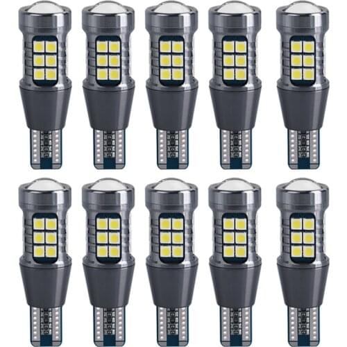 100x Signal Lamp W16W LED T15 921 912 Bulb Super Bright 3030 27SMD T15 Led Canbus Auto Backup Reserve Lights Tail Lamp 12V White