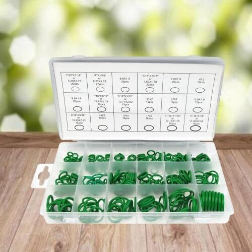270Pcs Insulation Gasket with Case Organizer Green Rubber Seal O-Ring Washer Assortment Kit Car Seal Gasket