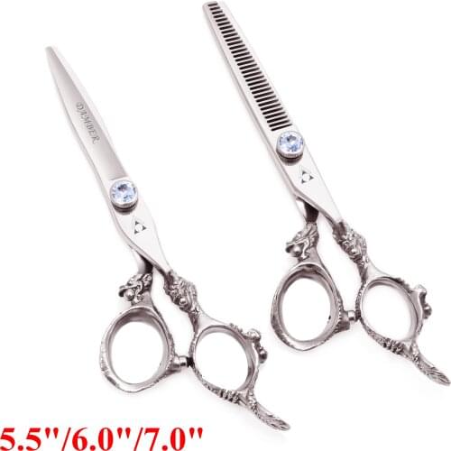 5.5 6 7 Hair Scissors Professional High Quality for Dogs Hair Cutting Salon Thinning Scissors Hairdressing Baber Shers Set 9108