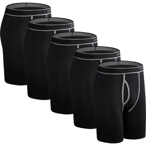 5pcs Long Boxer Mens Boxer Shorts Men Underwear Cotton Brand for Mens Underware Boxers Sexy Boxershorts Underpants Under Wear