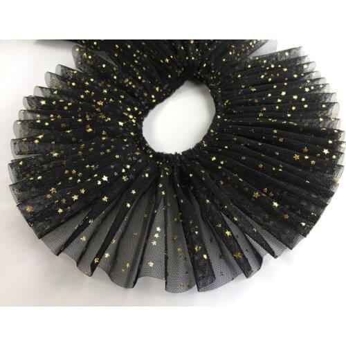 5Yards Black White Ribbon Ruffle Pleated Lace Trim Mesh Collar Garment Skirt Decoration Trimming DIY Sewing Accessories