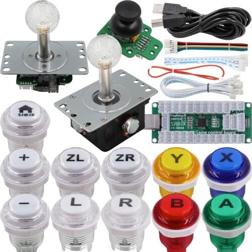 SJ@JX Arcade Controller 3D Gamepad Analog Stick Sensor Fly Joystick Microswitch LED Button for PS3 Nintendo Switch Raspberry Pi