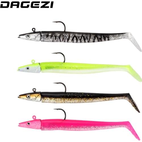 DAGEZI 10g/15g/22g Swimbaits Lead Head JIG Glow Soft Lure Soft bait with Fishing Hook fishing Tackle Pesca Soft Fishing Lure