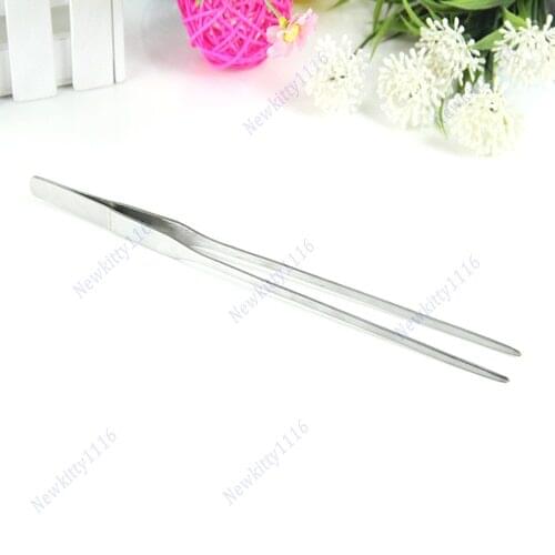 New Aquarium Fish Tank Curve Plant Long Tongs Stainless Steel Tweezers 27/38/48cm Straight head/Elbow