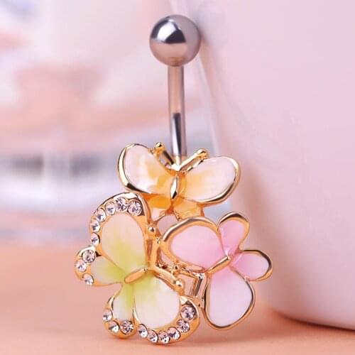 Belly Button Rings Butterfly Piercing Navel Butterfly Style Piercing Navel Earring Belly Piercing Body Jewelry Piercings