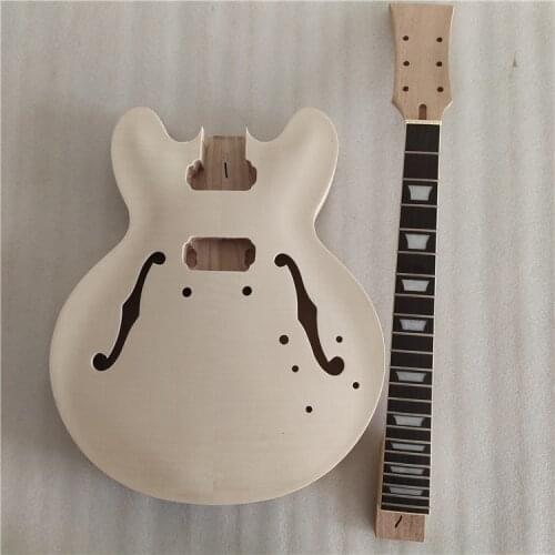 DIY 1 Set Unfinished Guitar Neck And Body Electric Guitar Kit