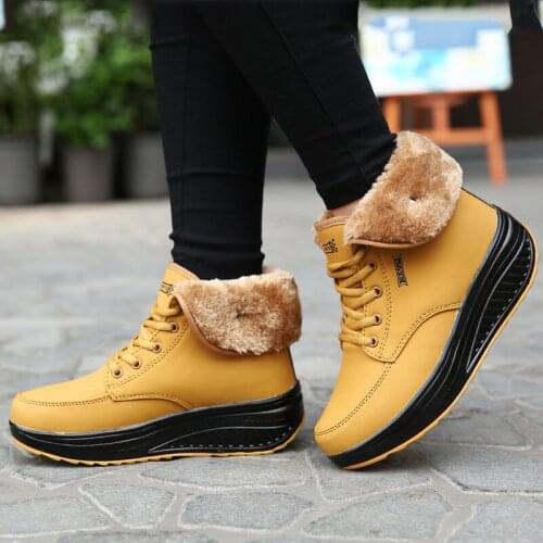 Womens Running Shoes Ladies Plush Winter Sneakers High Top Warm Womens Sports Shoes Suede Leather Sport Shoes Woman