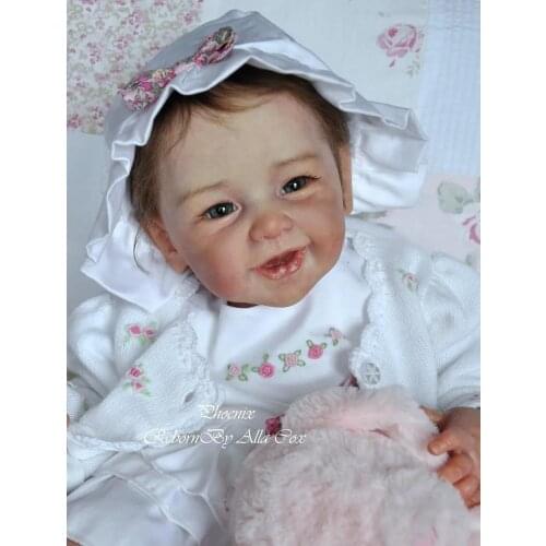 NPK 21inch Reborn Doll Kit Phoenix Lifelike Soft Touch Fresh White color Soft Flexible Unfinished Doll Parts