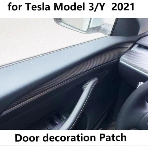 Matte Carbon fiber back for Tesla Model 3 2021 Door decoration Patch Protective Decoration Cover accessories Model Y 2021