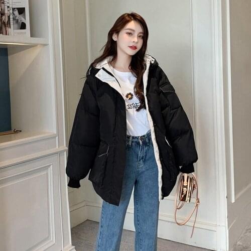 Fashion Cute Women over-knee Easing Down cotton-padded Jacket Winter Coat Bread Served With Thick cotton-padded Jacket
