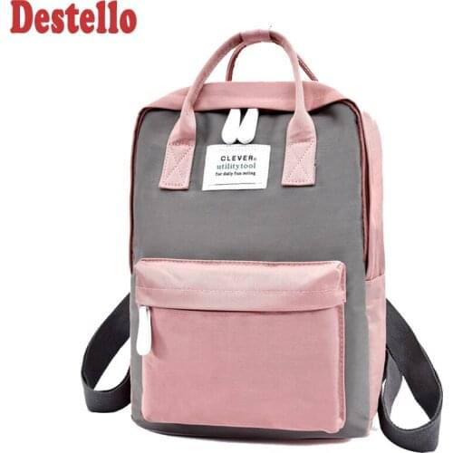 Fashion Canvas Teenager Girls Backpacks Large Capacity Pink School Backpack High Quality Travel Bag Simple Women Laptop Backpack