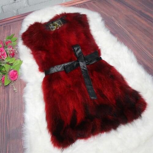 2018Autumn And Winter Fashion Warm Fox Fur Vest Girls Long Korean Slim Slim Raccoon Fur Vest Back