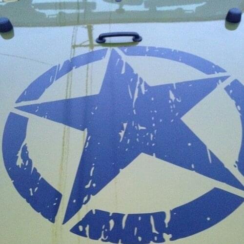 New Style Fashion Durable Army Star Distressed Decal Large 20" Approx Vinyl Military Hood Graphic Body 50CM Fits For Jeep#274980