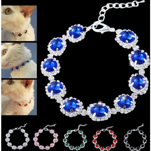 Dogs Collar Jewelry Dog Crystal Collar Rhinestone Necklace Elegant Bling Shiny Pet Wedding Accessories For Puppy Chihuahua D30
