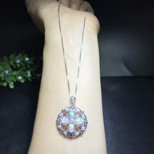 Natural Orpo necklace pendant 925 pure silver and gold fashion style birthday gift