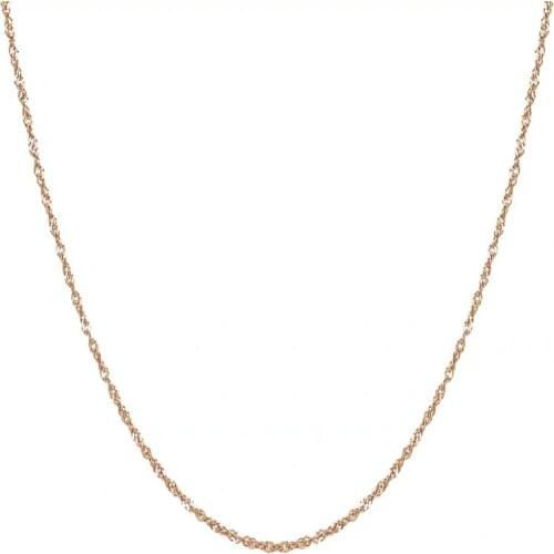 ZHIXI Authentic Pure 18K Gold Necklace AU750 High-end Jewelry 45CM Water Wave Shape Pendant Gold Chain For Women Fine Jewelry