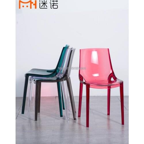 Nordic Creative Transparent Chair Simple Plastic Leisure Back Chair Fashion Coffee Chair Designer Restaurant Chair Balcony Chair