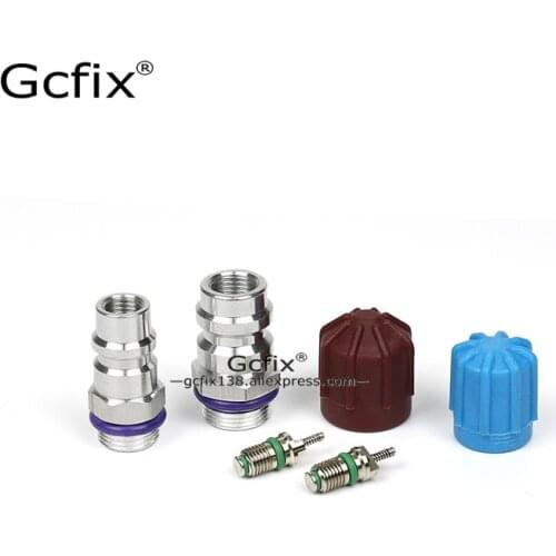 A/C Charging Valve Nozzle Service Port High Low Pressure Side for BMW Mercedes-Benz Air Conditioning Pipeline