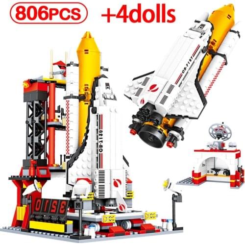 City Technical Space Rocket Launch Center Building Blocks Spaceship Spaceport Creator Figure Bricks Education Toys for Boys Gift