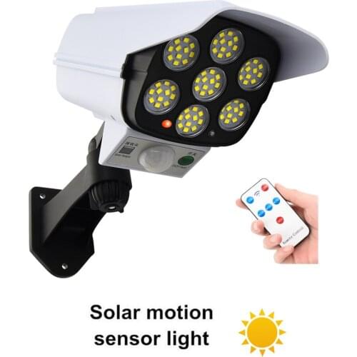 Remote Solar motion sensor LED Light Simulation Monitoring Fake Camera Human Body Induction Courtyard Lamp Street Lamp Spotlight