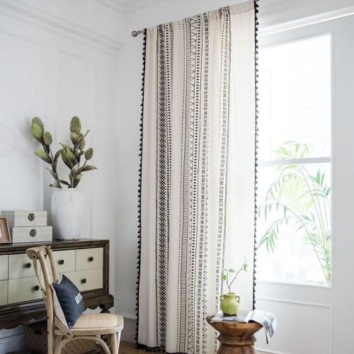 Fresh Tulle Sheer Cotton Linen Tassel balcony Window Curtain for Home Living Room Bedroom Decoration in the Kitchen Cafe Curtain