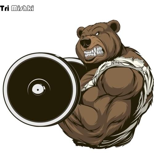 Tri Mishki WCS148 14x16cm strong ferocious bear car sticker funny colorful auto automobile decals