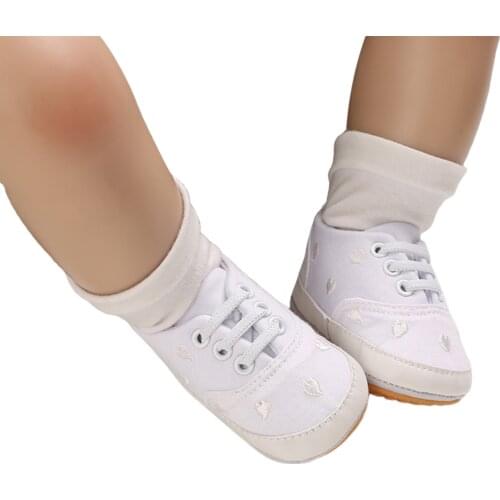 Baby Newborn Girls Boys Embroidery First Walker Shoes Canvas Soft Non-Slip Infant Toddler Flat Sole Casual Shoes 0-12m