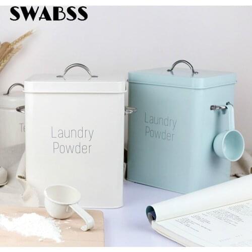 Iron Rice Bucket Multifunction Rice Storage Box Washing Powder Grain Sealed Jar Moisture-Proof Sundries Rust-Proof Bucket