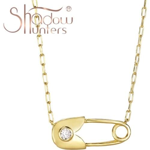 SHADOWHUNTERS Original 925 Sterling Silver Pin Pendant Choker Necklaces For Women Luxury Fashion Jewelry Long Chain Necklaces