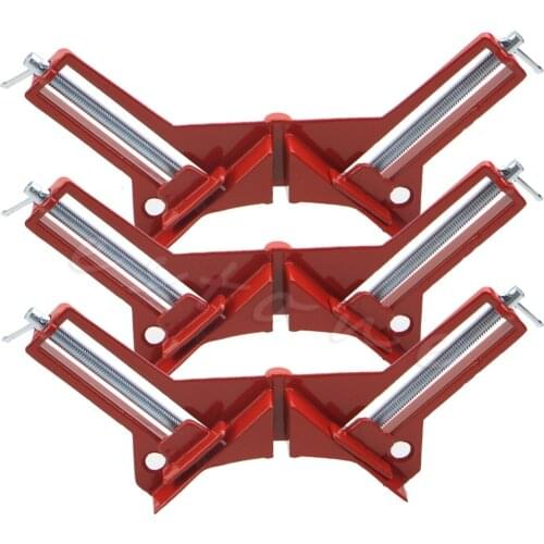 1 PC Red and Silver Color 90 Degree Right Angle Picture Frame Corner Clamp Holder Woodworking Hand Kit #D14951