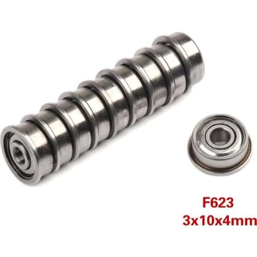 10Pcs 3x10x4 mm Bearing F623ZZ Double Shielded Miniature High-carbon Steel Single Row Ball Bearing