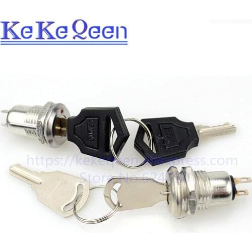 12MM Key Switch ON/OFF Lock Switch KS-01 KS01 KS-02 KS02 S1203 Electronic Key Switch with Keys Phone Lock Security Power Switch