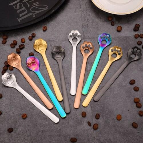 2pcs 304 Stainless Steel Coffee Spoon Cats Claw Stirring Spoon Japanese and Korean Dessert Spoon Eco Friendly Dinnerware